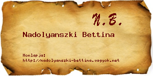 Nadolyanszki Bettina névjegykártya